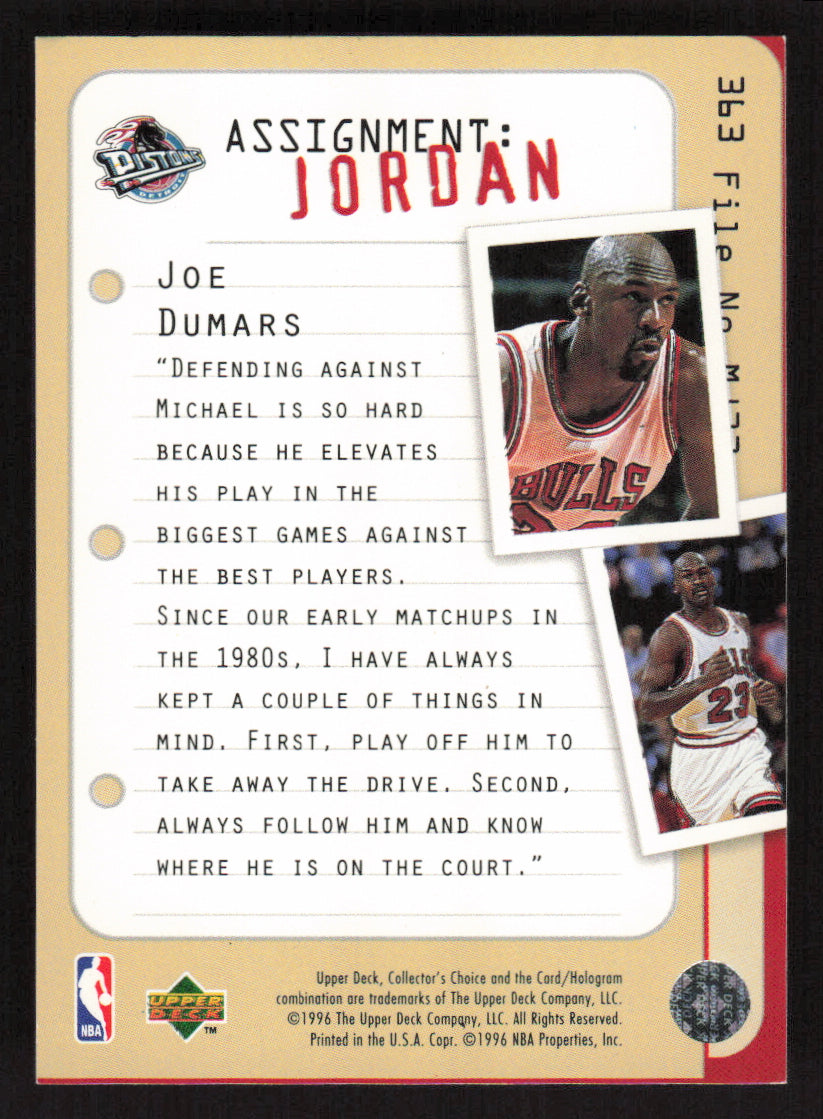 1996-97 Collector's Choice #363 Joe Dumars Secondary image