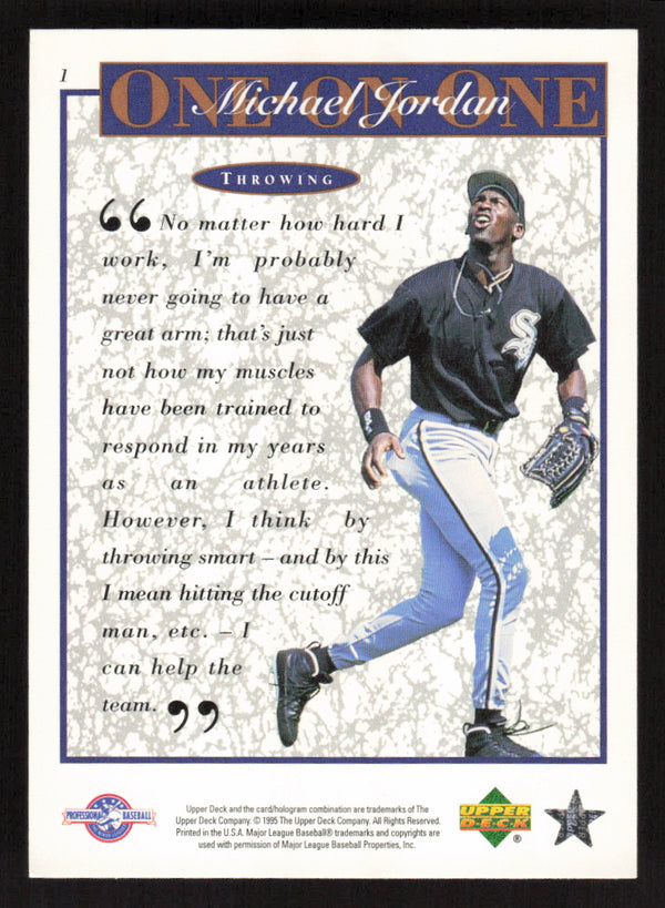 1995 Upper Deck Minor League #1 Michael Jordan Michael Jordan One On One