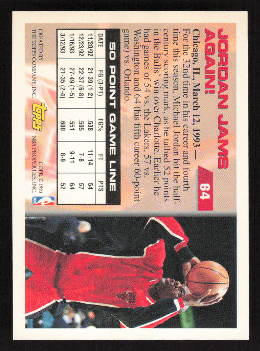 1993-94 Topps #64 Michael Jordan Gold