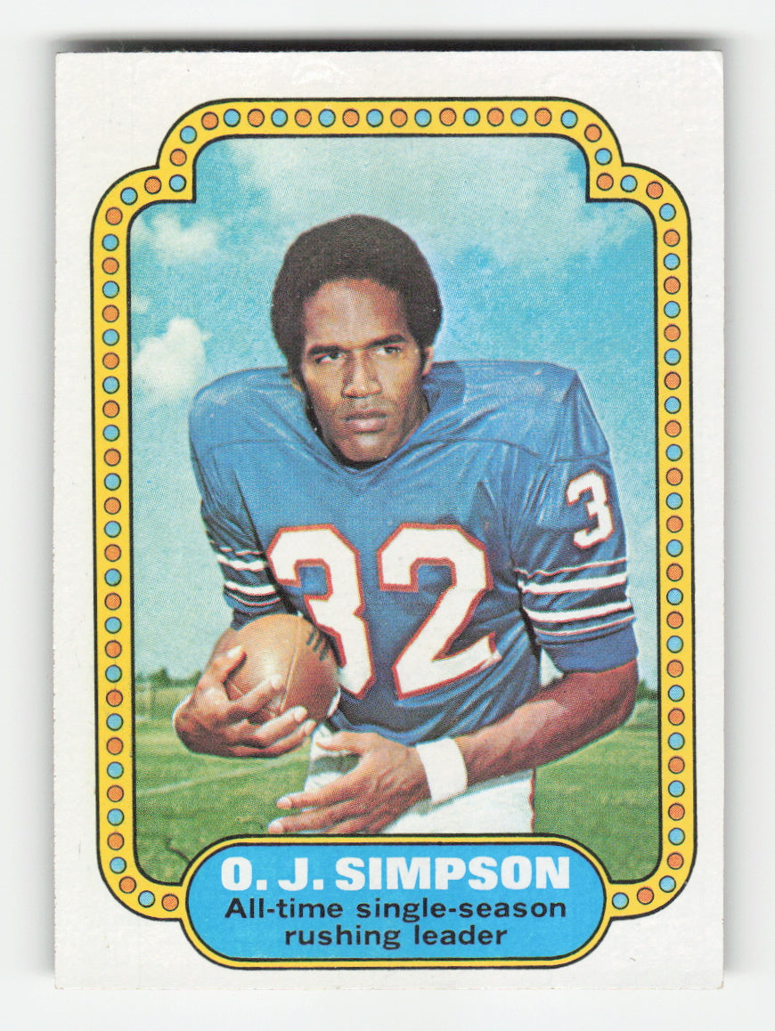 1974 Topps #1 O.J. Simpson (Error "100 YEARS /Not YARDS")