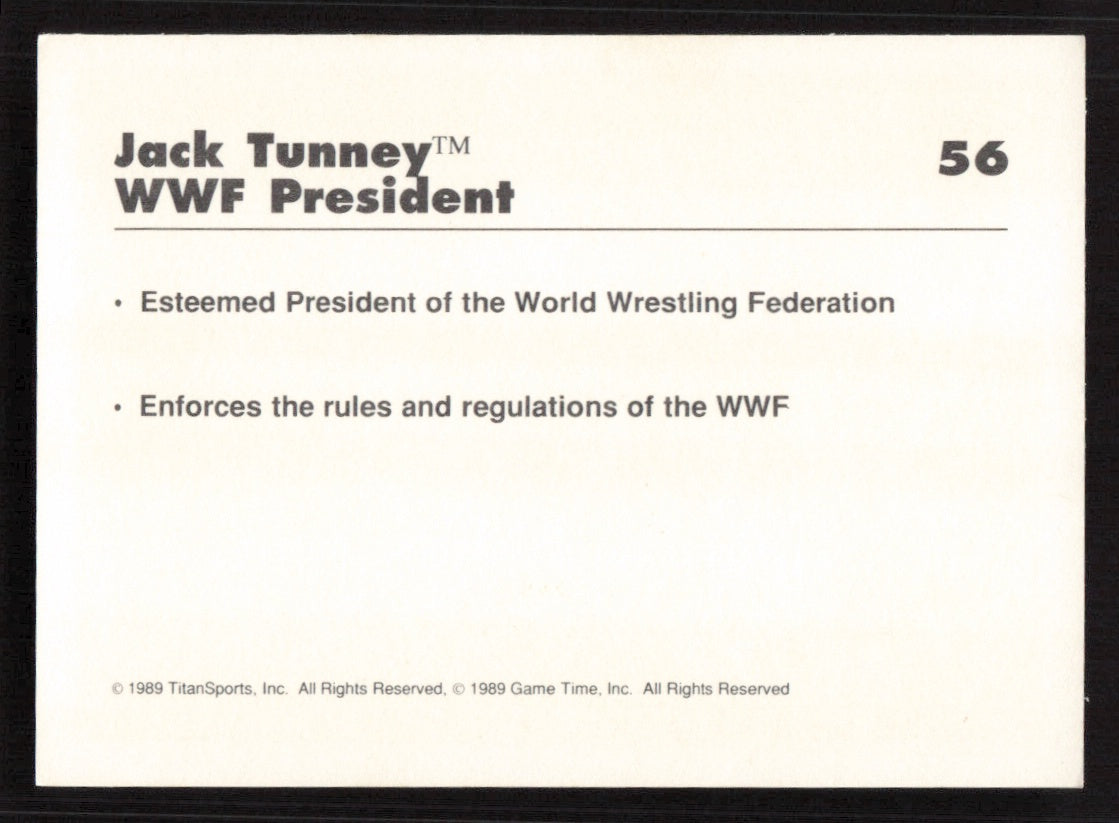 1989 Classic WWF #56 Jack Tunney