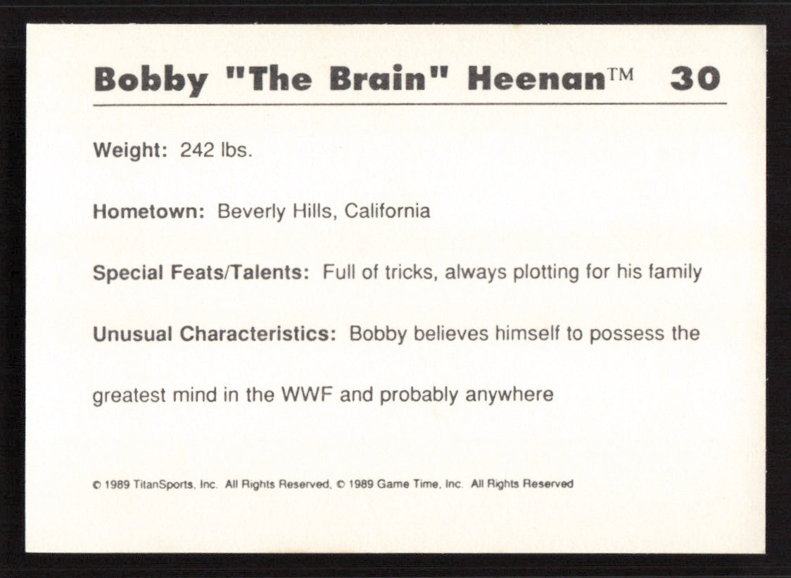 1989 Classic WWF #30 Bobby "The Brain" Heenan