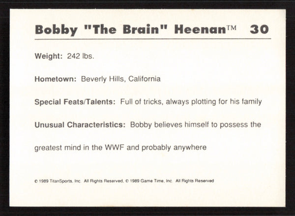 1989 Classic WWF #30 Bobby "The Brain" Heenan
