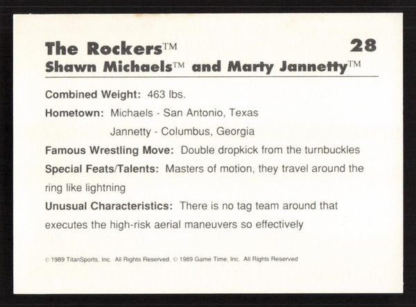 1989 Classic WWF #28 The Rockers (Shawn Michaels &amp; Marty Jannetty)