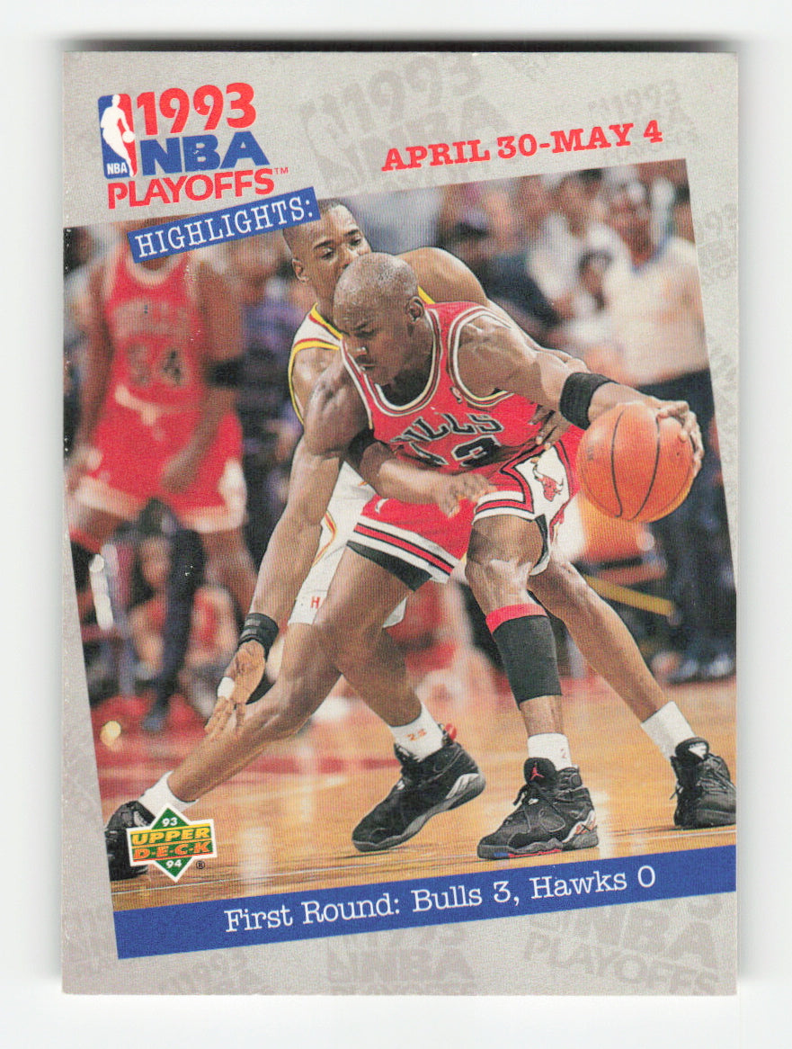 1993-94 Upper Deck #180 First Round: Bulls 3, Hawks 0