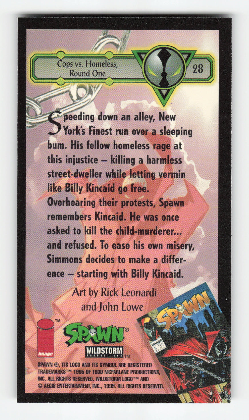1995 WildStorm Spawn Widevision #28 Cops vs. Homeless, Round One