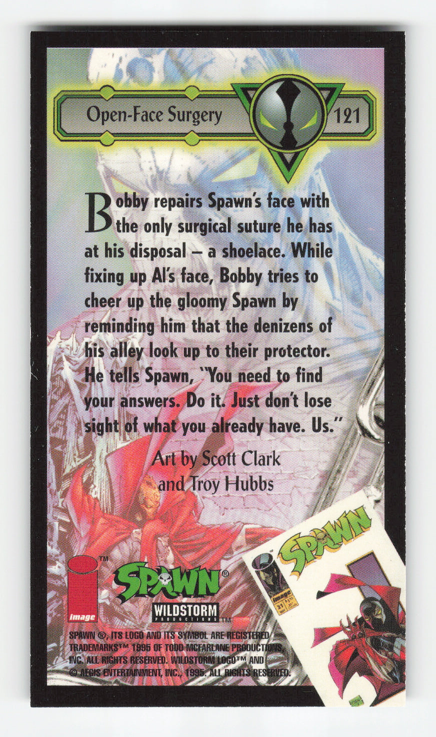 1995 WildStorm Spawn Widevision #121 Open-Face Surgery Secondary image