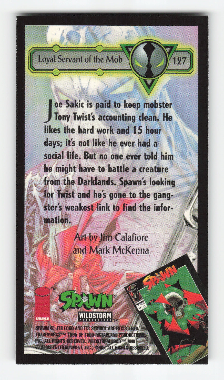 1995 WildStorm Spawn Widevision #127 Loyal Servant of the Mob