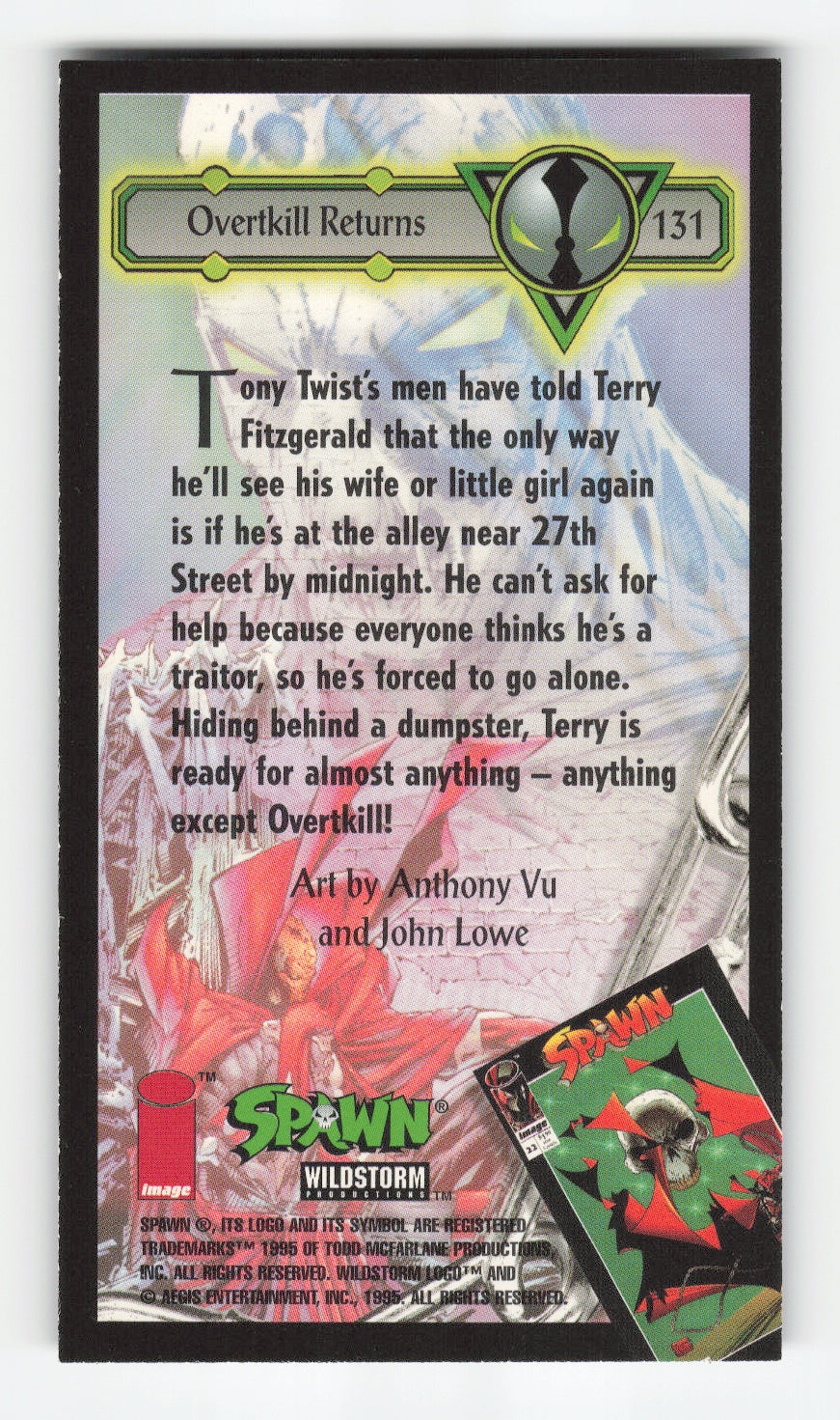 1995 WildStorm Spawn Widevision #131 Overtkill Returns