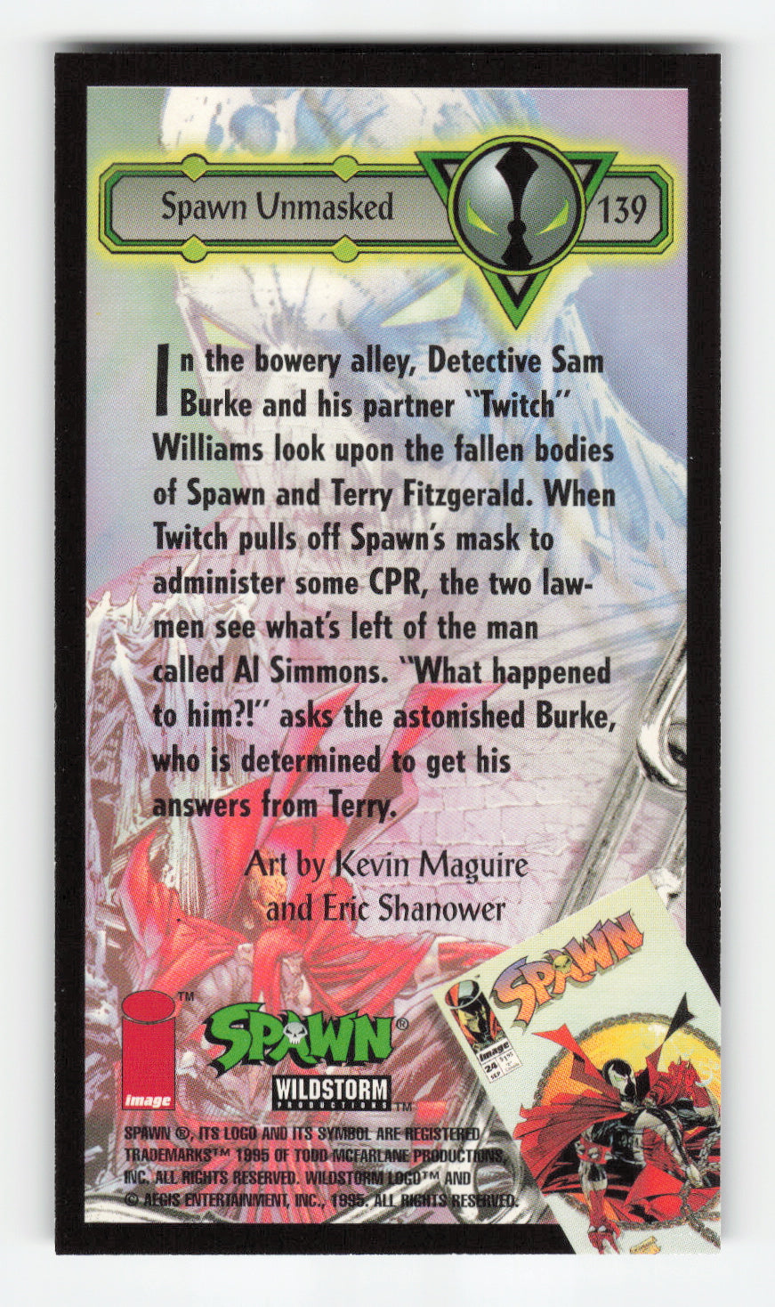 1995 WildStorm Spawn Widevision #139 Spawn Unmasked