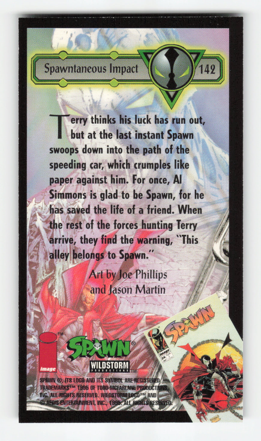 1995 WildStorm Spawn Widevision #142 Spawntaneous Impact
