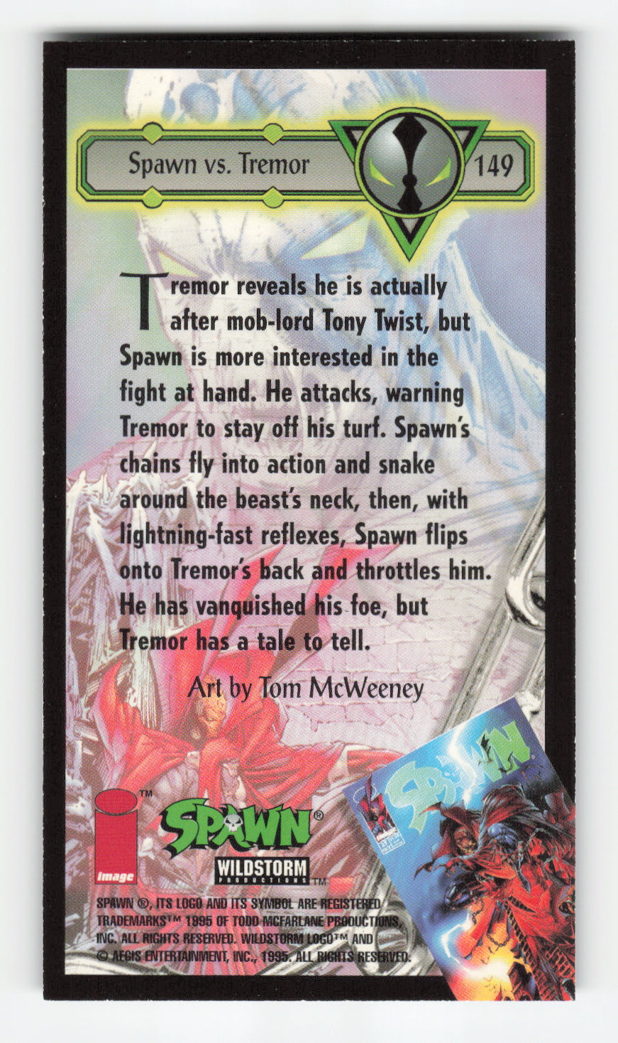 1995 WildStorm Spawn Widevision #149 Spawn vs. Tremor