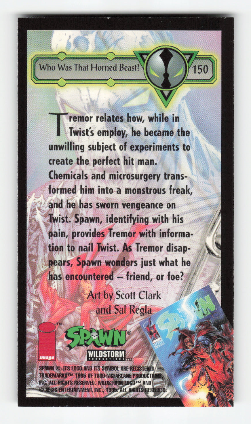 1995 WildStorm Spawn Widevision #150 Who Was That Horned Beast?