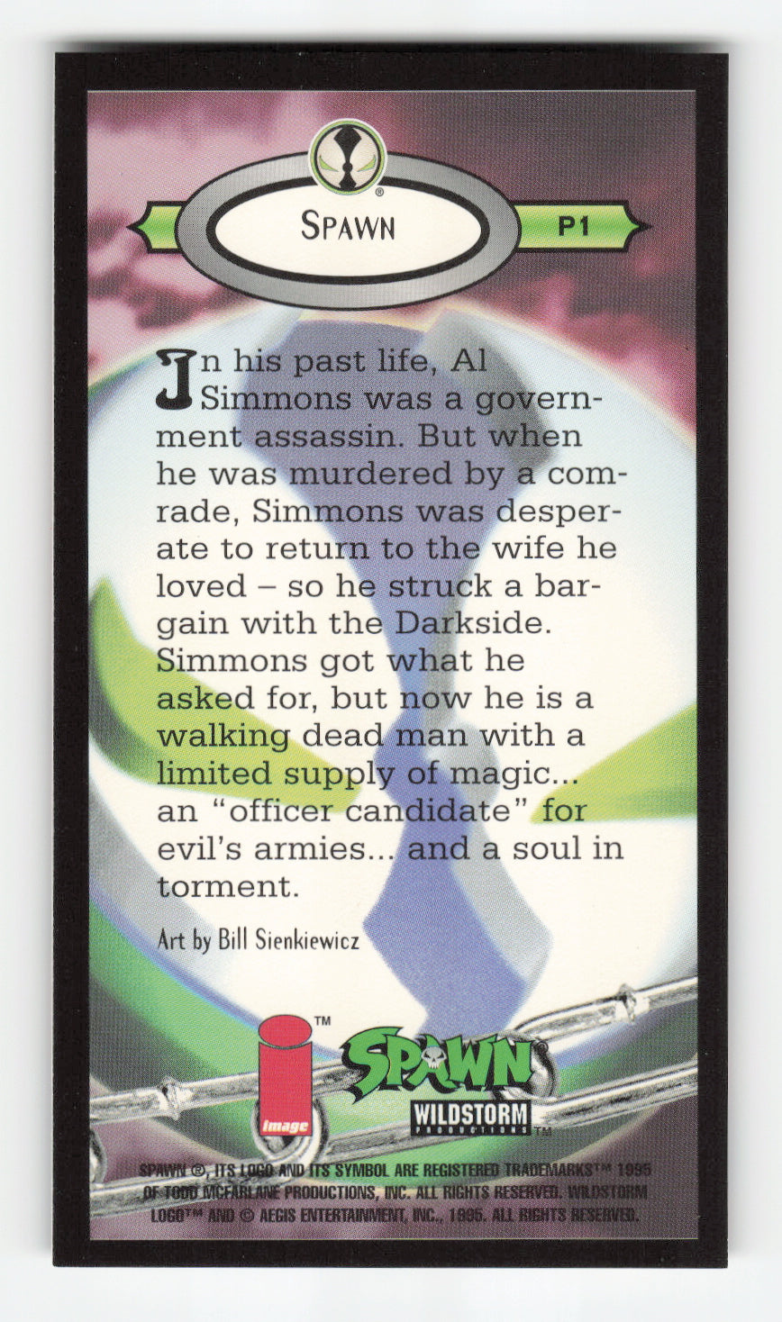 1995 WildStorm Spawn Widevision #P1 Spawn Painted
