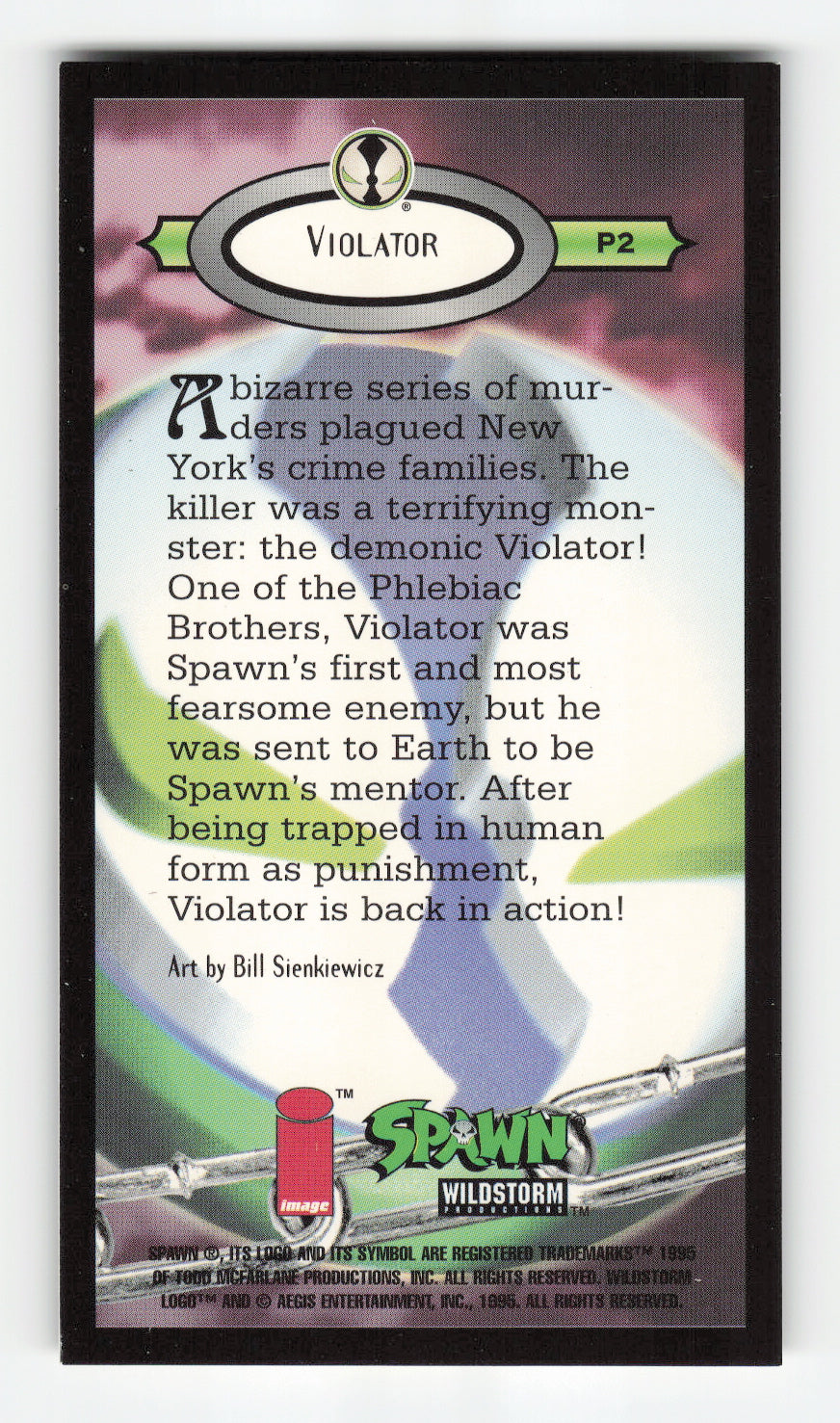 1995 WildStorm Spawn Widevision #P2 Violator Painted