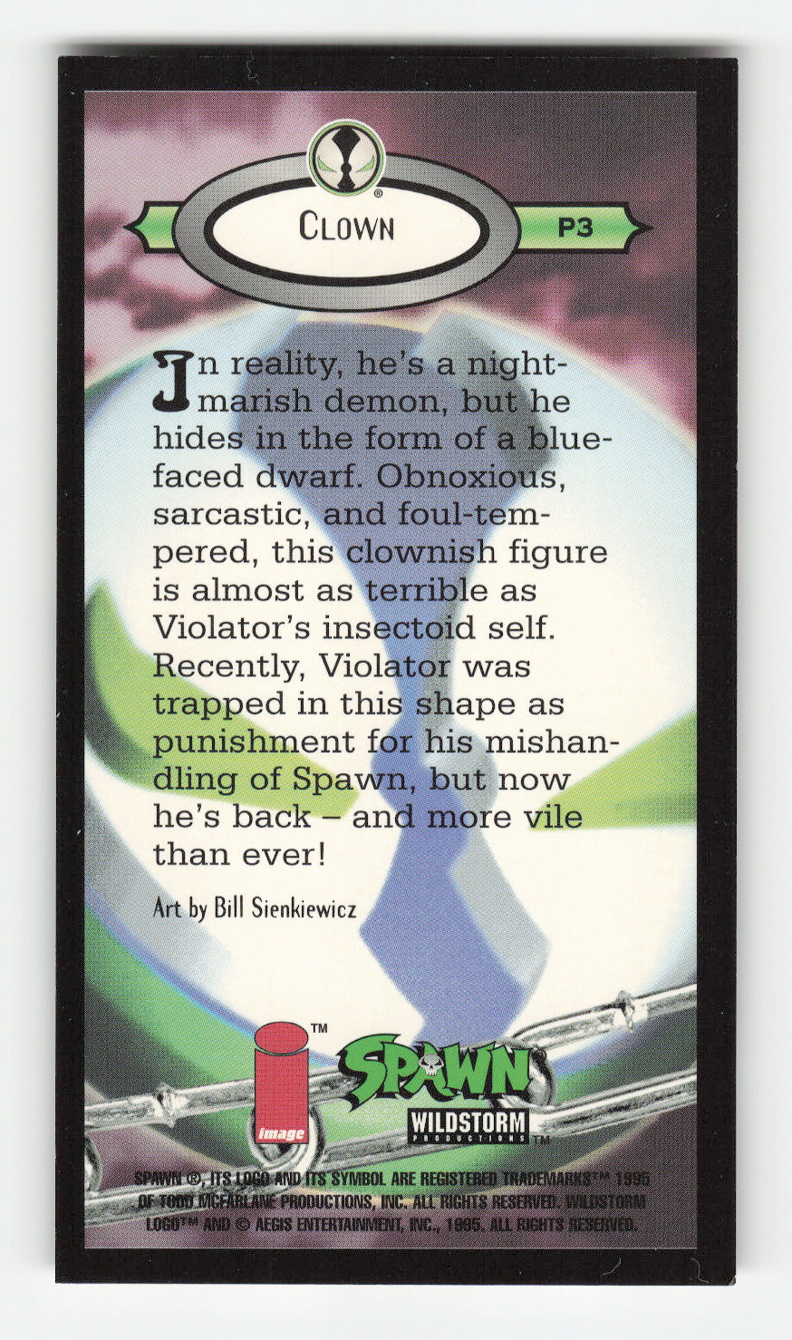 1995 WildStorm Spawn Widevision #P3 Clown Painted