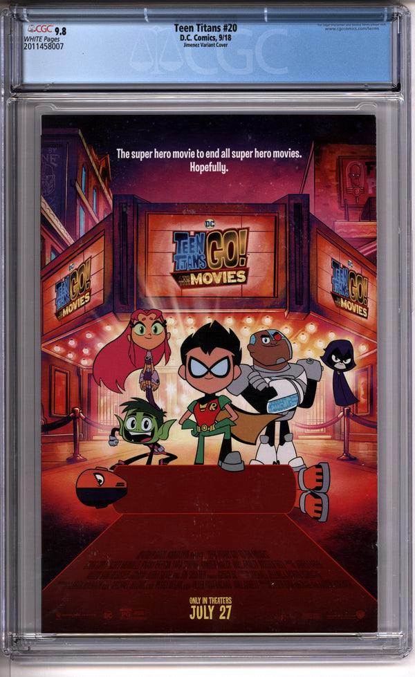 Teen Titans #20 CGC 9.8 back