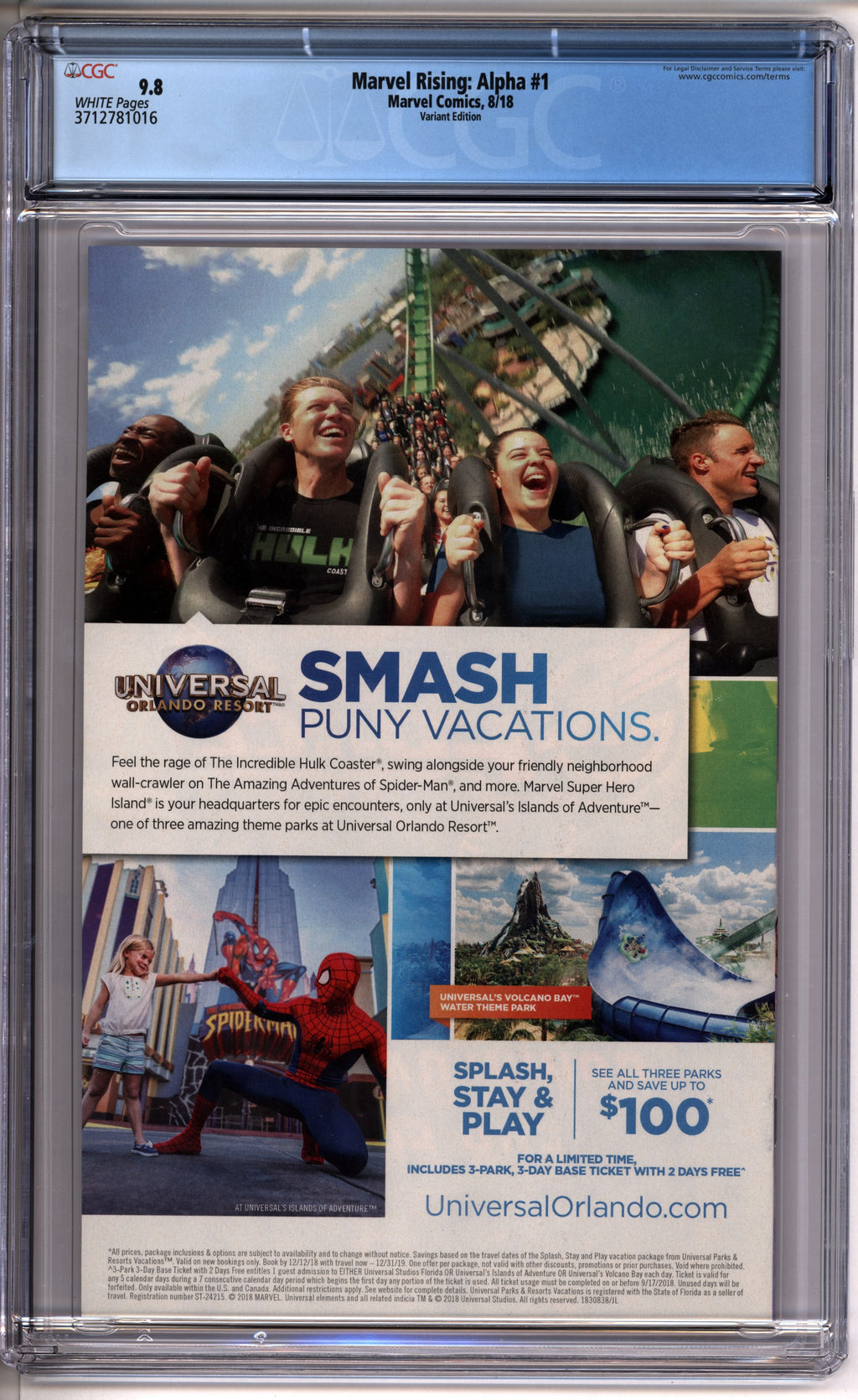 Marvel Rising: Alpha #1 CGC 9.8 back