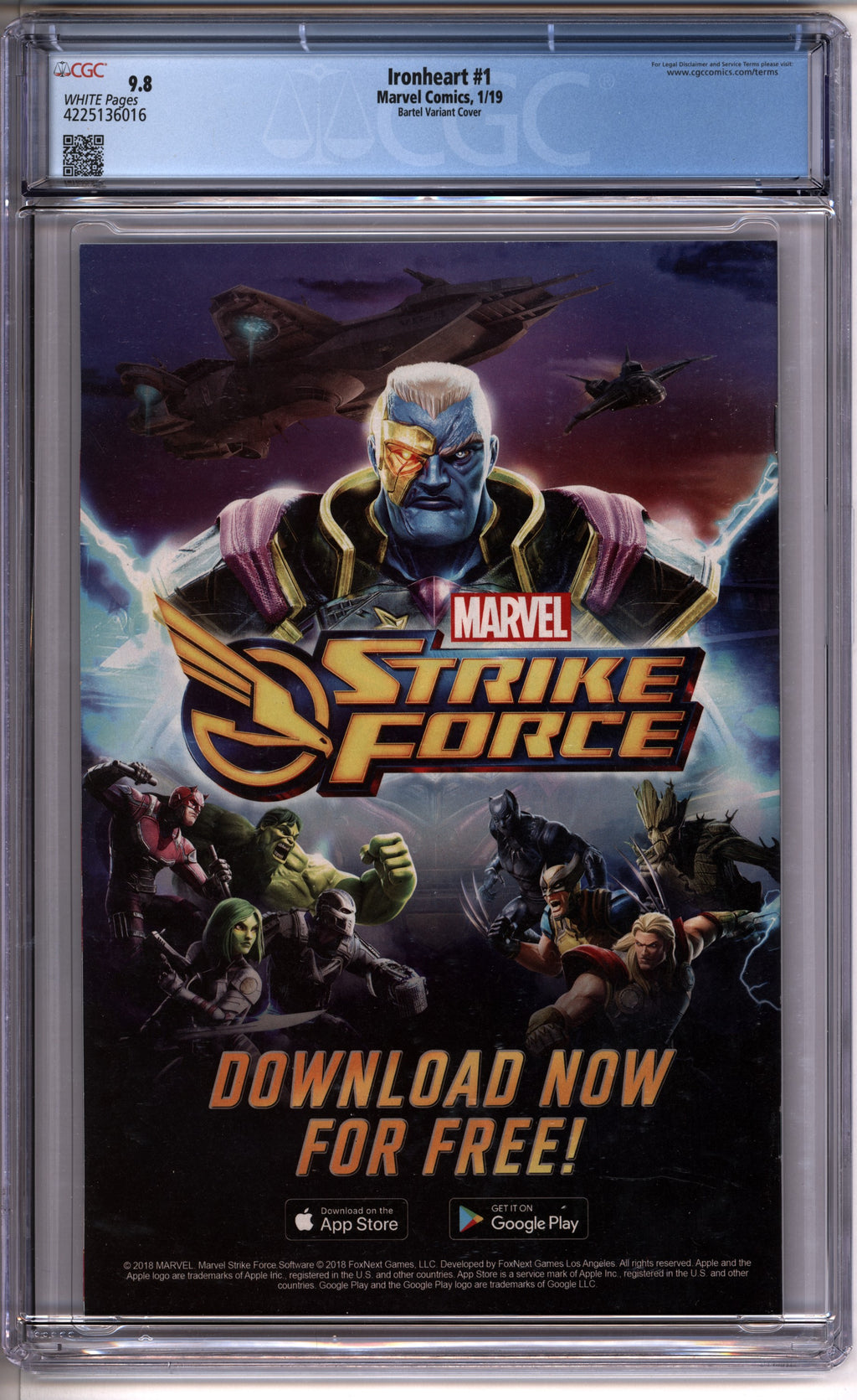 Ironheart #1 CGC 9.8 back