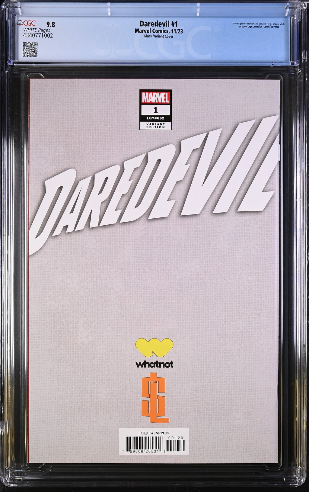 Daredevil #1 CGC 9.8 back