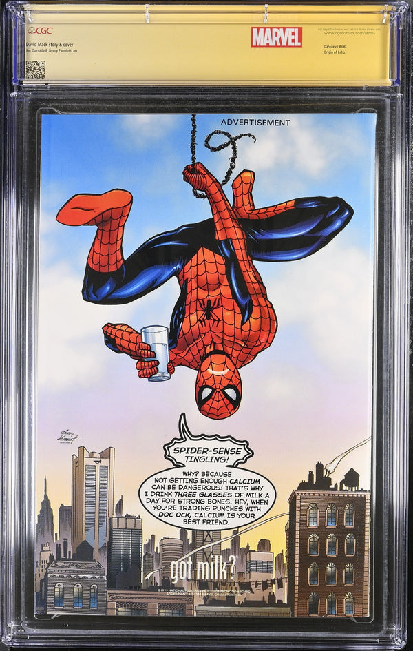 Daredevil v2 #10 CGC 9.8 back