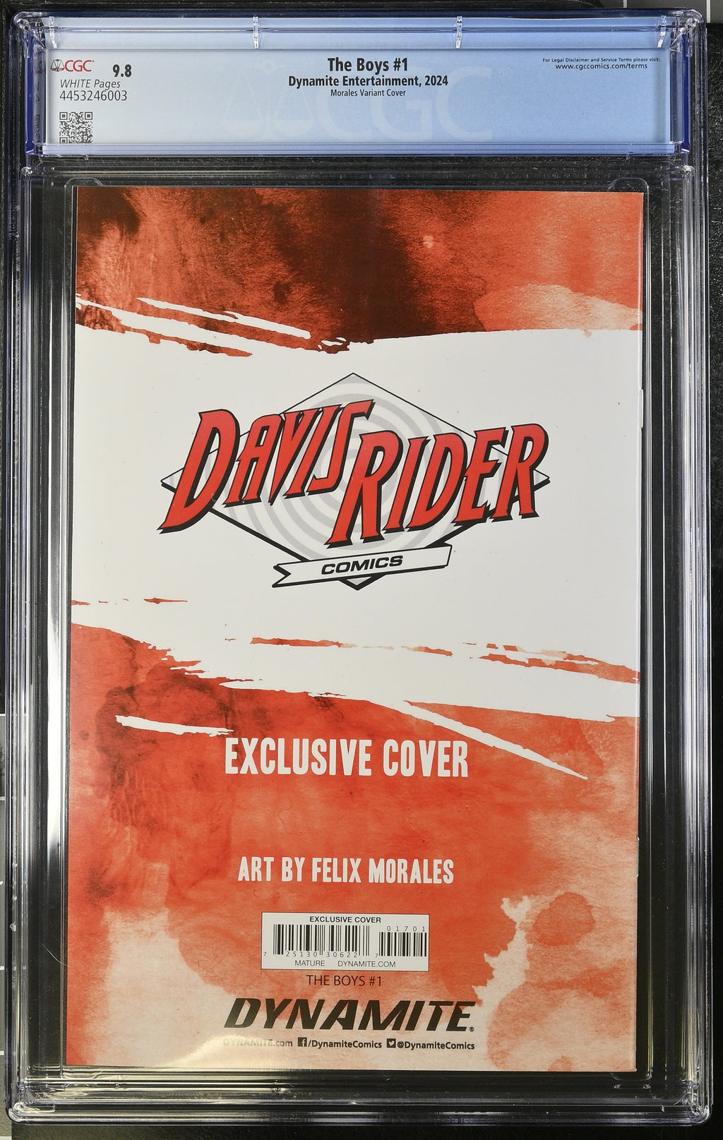 The Boys #1 CGC 9.8 back