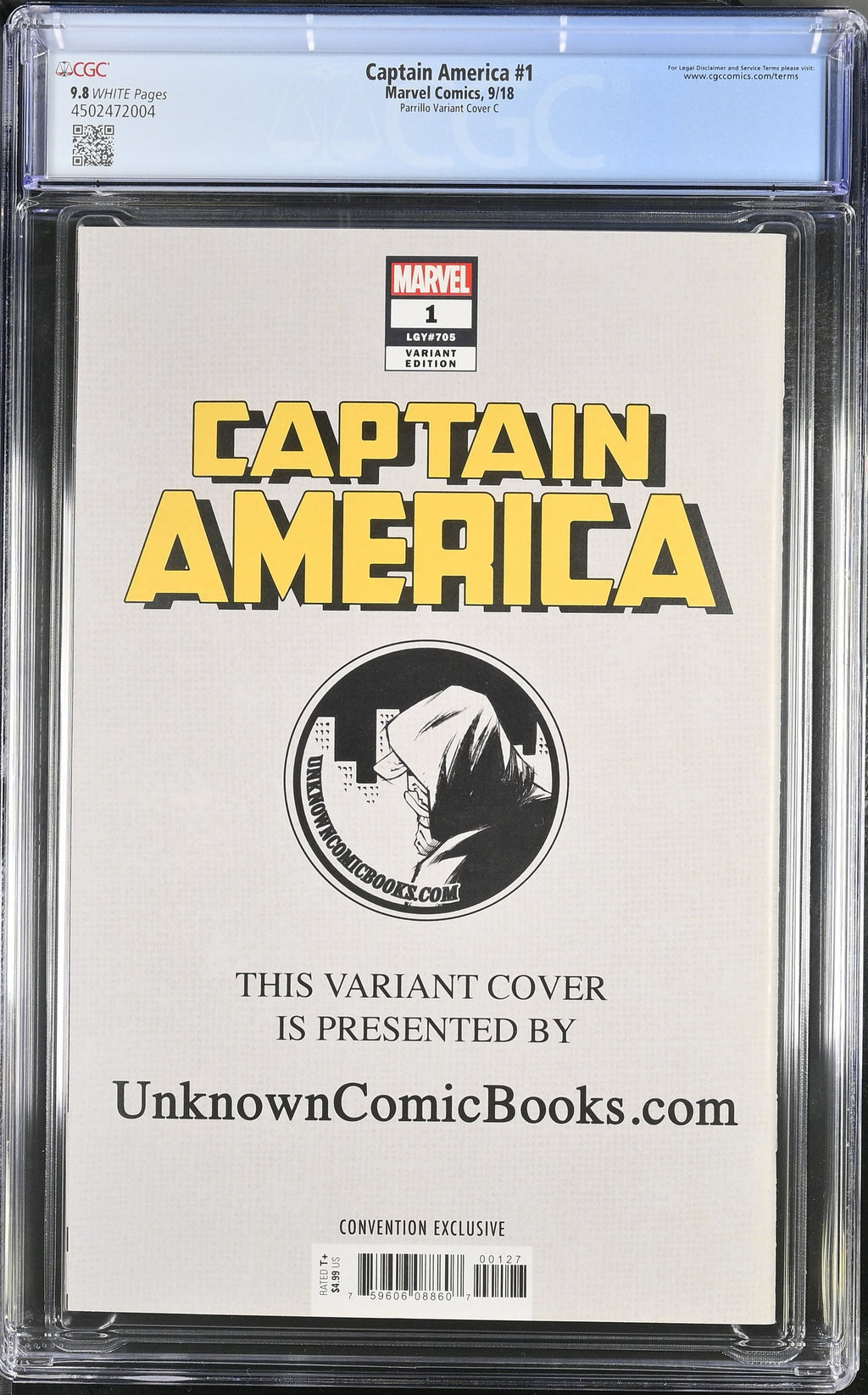 Captain America #1 CGC 9.8 back