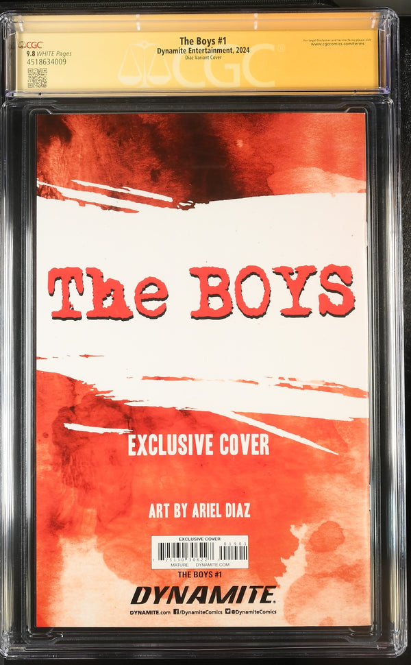 The Boys #1 CGC 9.8 back