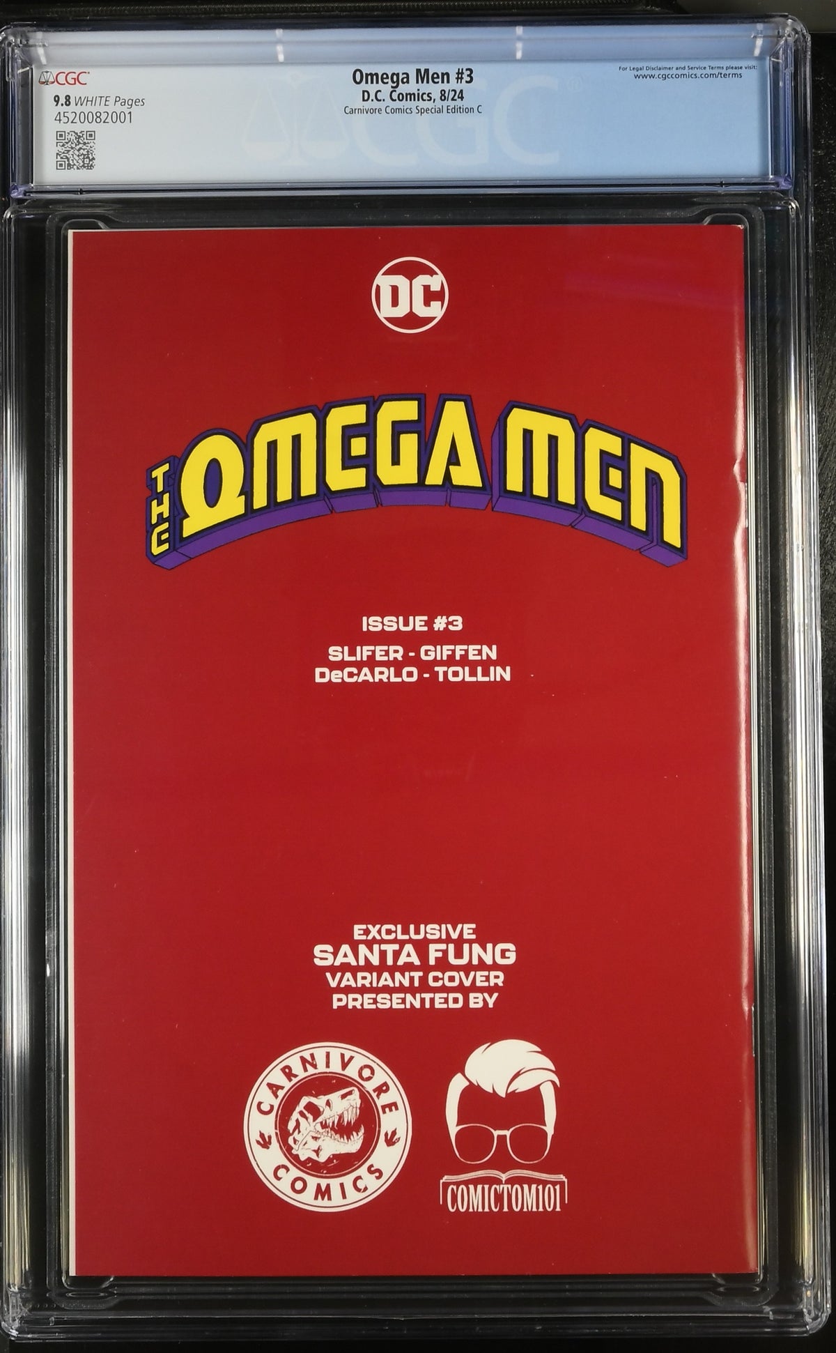 Omega Men #3 CGC 9.8 back