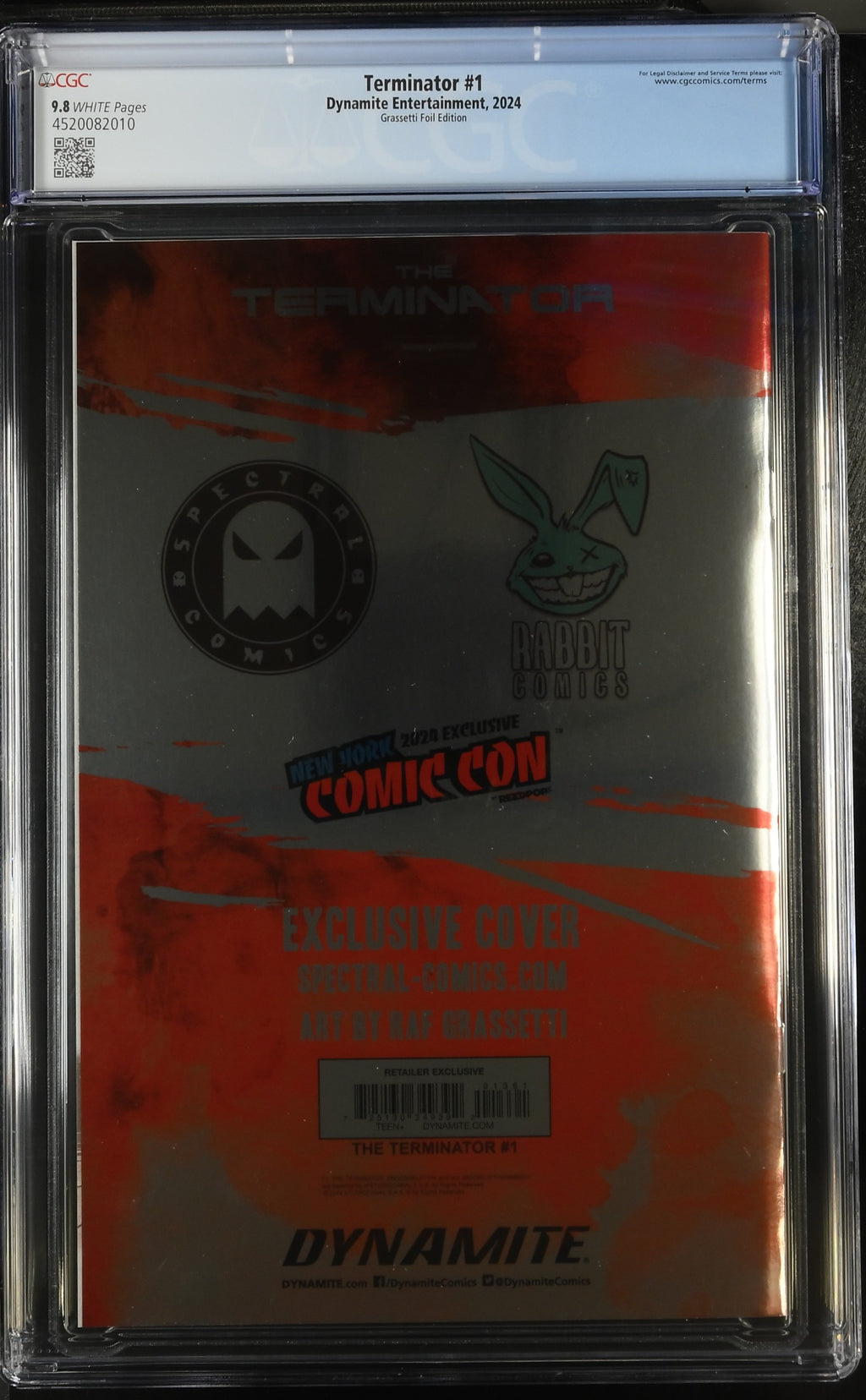 Terminator #1 CGC 9.8 back