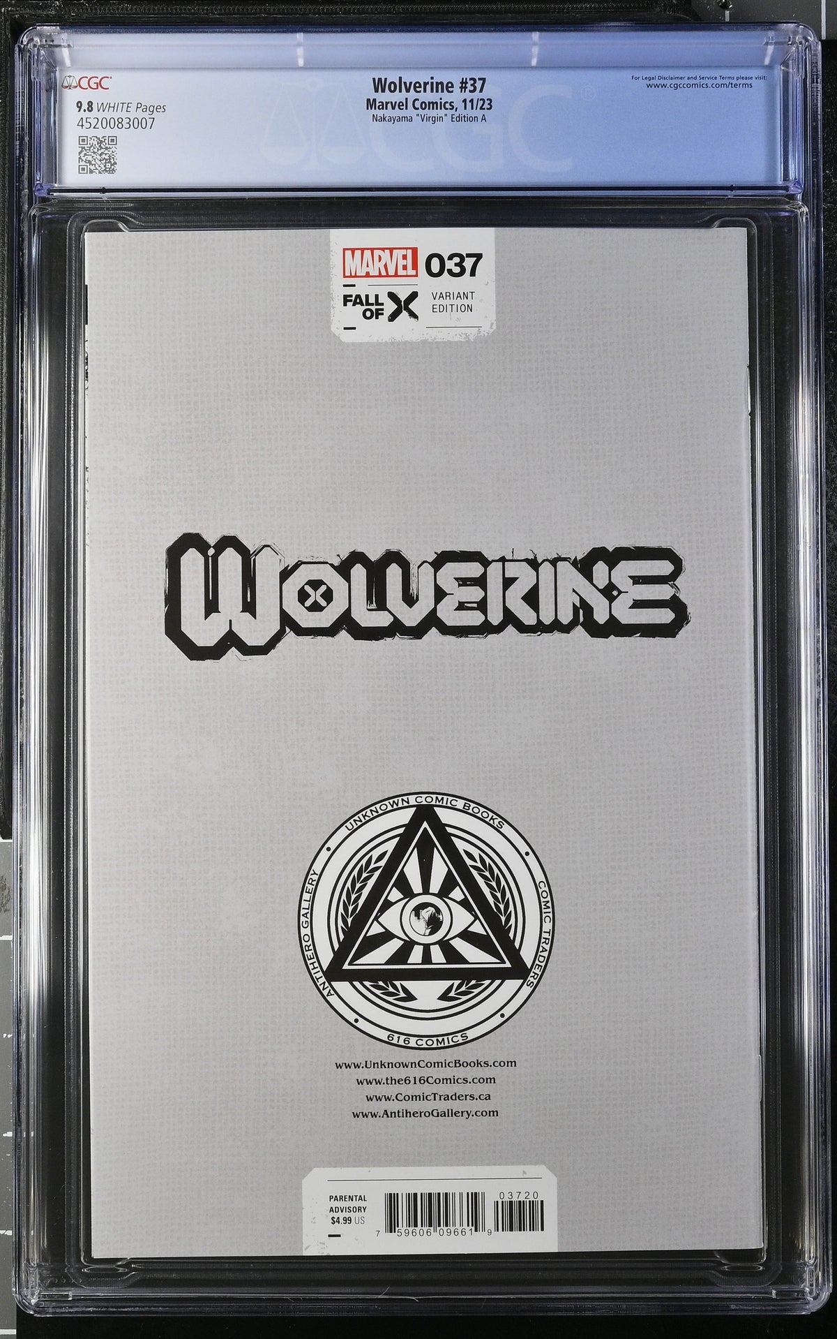 Wolverine #37 CGC 9.8 back