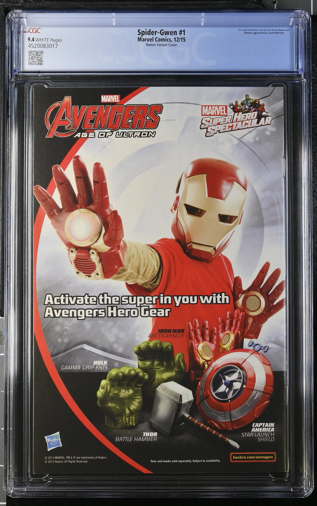 Spider-Gwen #1 CGC 9.4 back