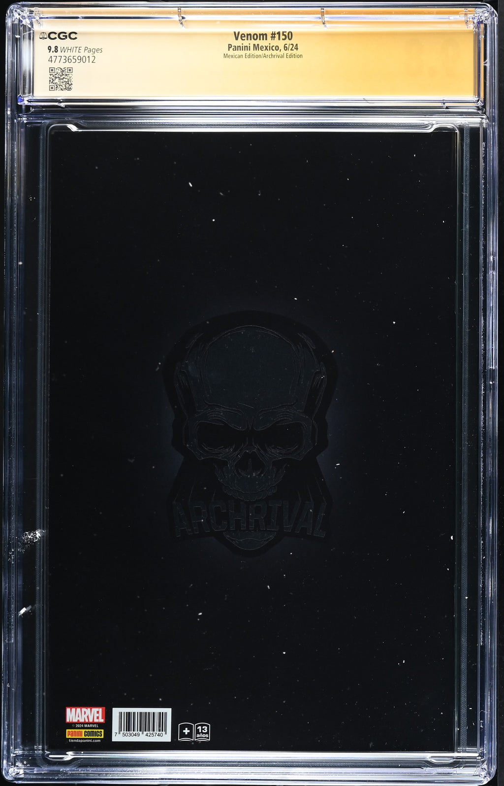 Venom #150 CGC 9.8 back