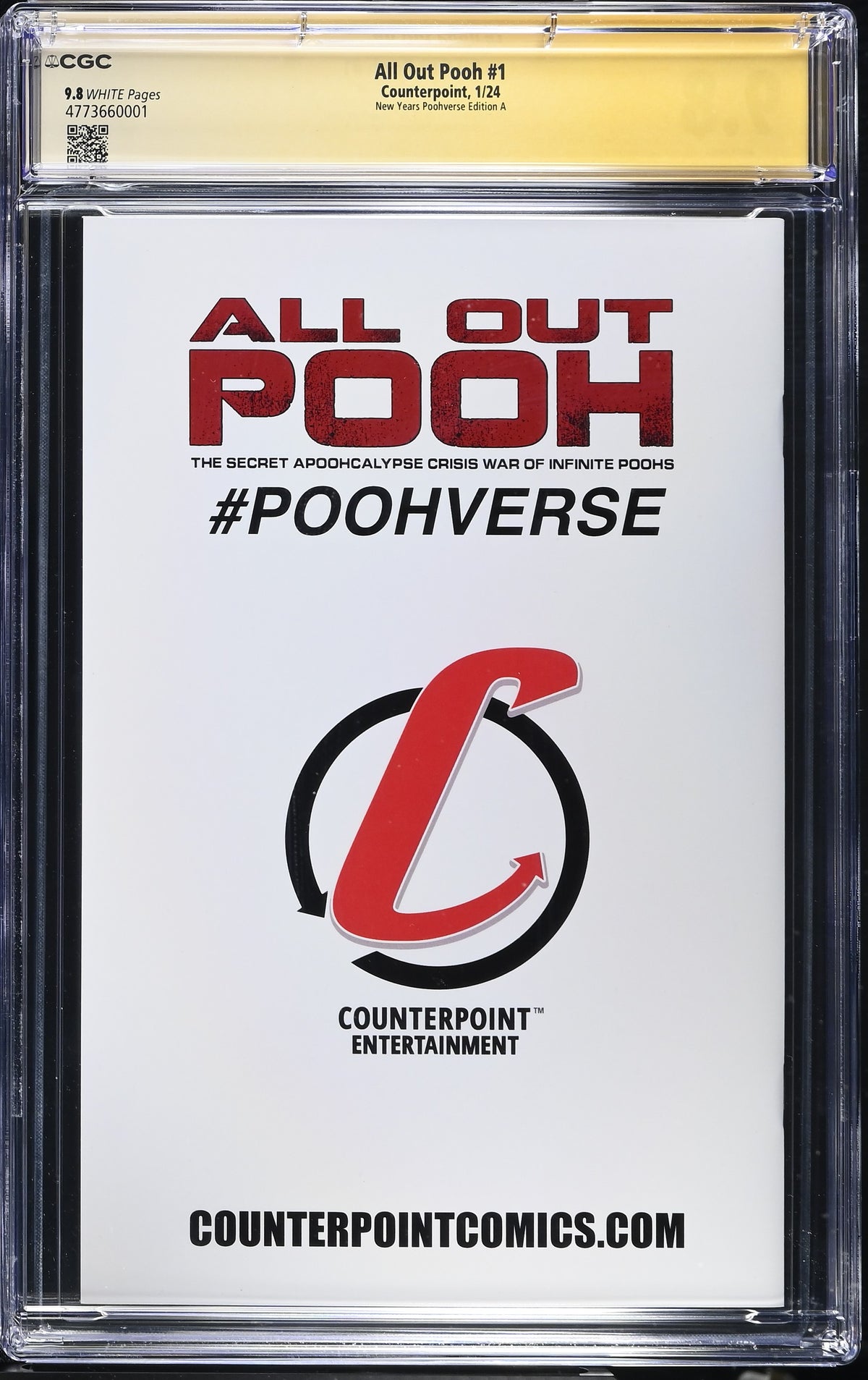 All Out Pooh #1 CGC 9.8 back