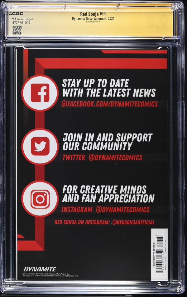 Red Sonja #11 CGC 9.8 back
