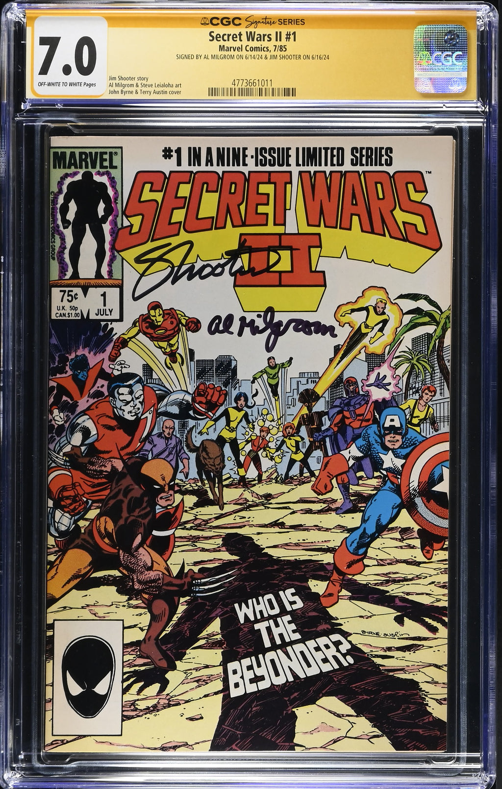 Secret Wars II #1 CGC 7.0 front