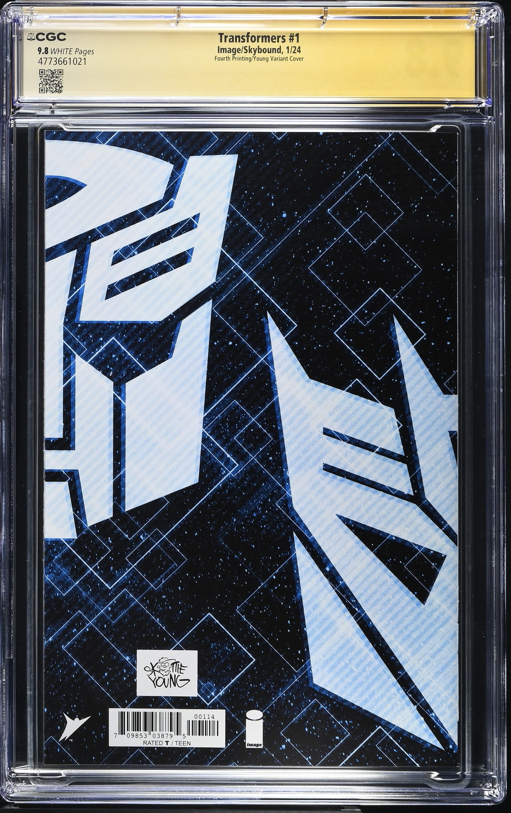 Transformers #1 CGC 9.8 back