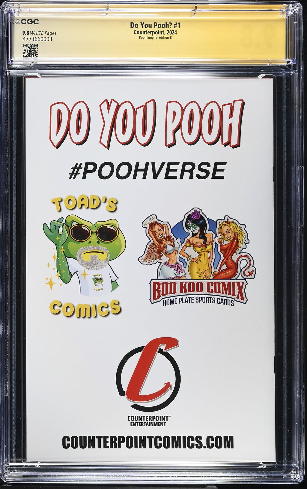 Do You Pooh? #1 CGC 9.8 back
