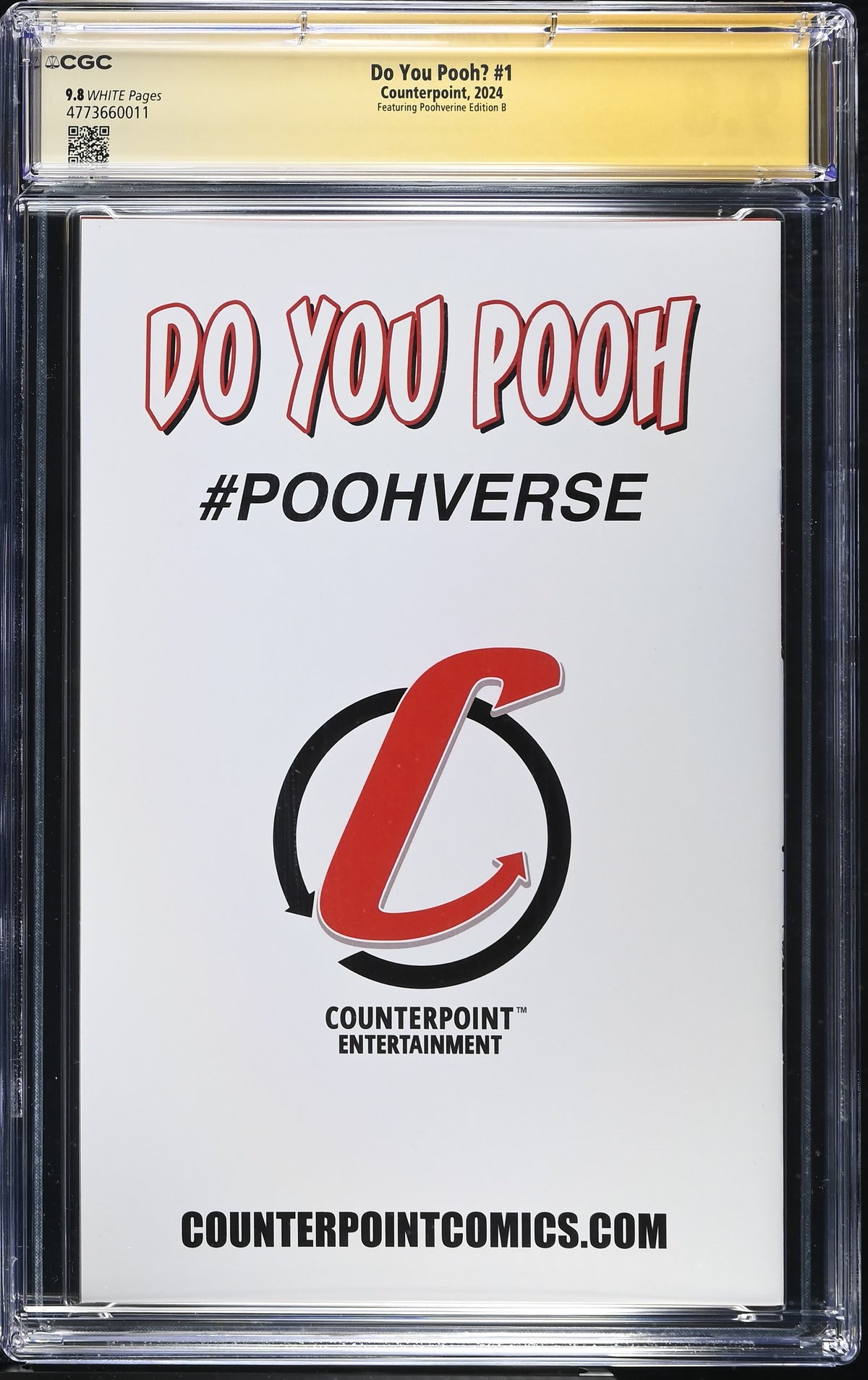 Do You Pooh? #1 CGC 9.8 back