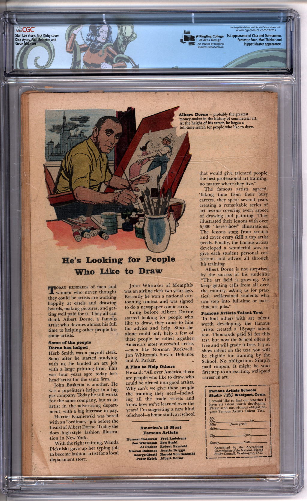 Strange Tales #126 CGC 2.5 back