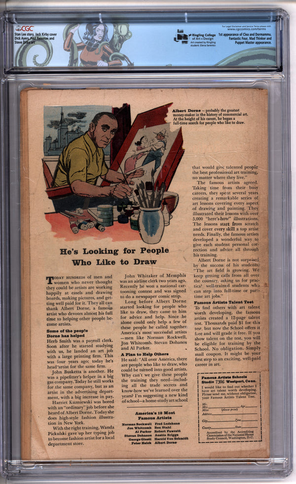 Strange Tales #126 CGC 2.5 back
